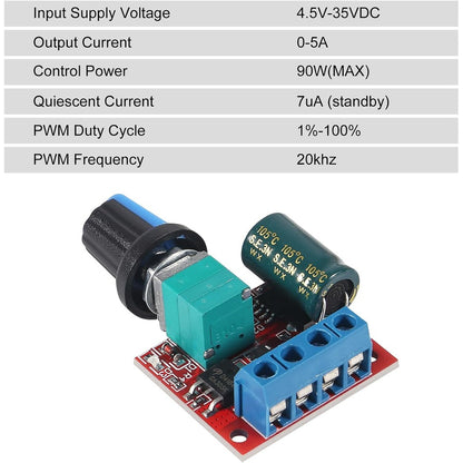 DC 1.8V-35V 40V 2A 3A 5A 10A 30W 80W 90W PWM Motor Speed Controller Low Voltage Motor Speed Controller PWM Adjustable drive module