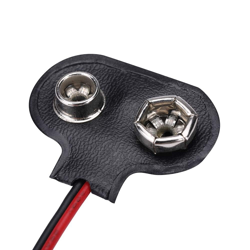 9V BATTERY SOFT CLIP SNAP PLUG CAP CONNECTOR WITH DC PLUG