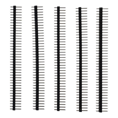 Header Strip Socket 2.54mm Pitch Header Connectors, Easy to install Black 2*40P Male Header Pins PCB board