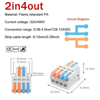Quick Wire Terminal Connector Universal Wiring Cable Connector Wire connector 32A quick connector