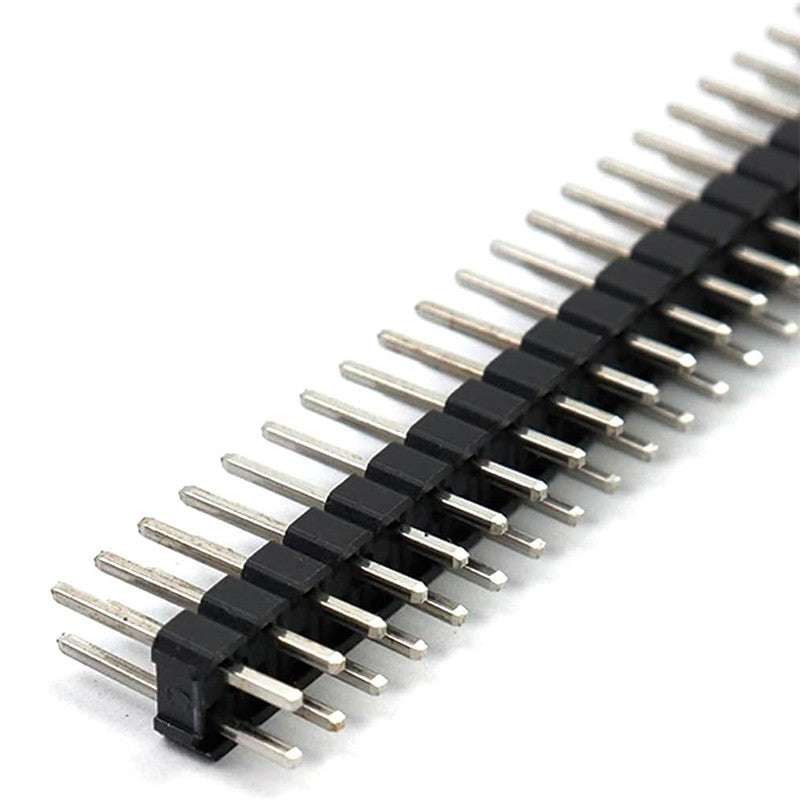 Header Strip Socket 2.54mm Pitch Header Connectors, Easy to install Black 2*40P Male Header Pins PCB board