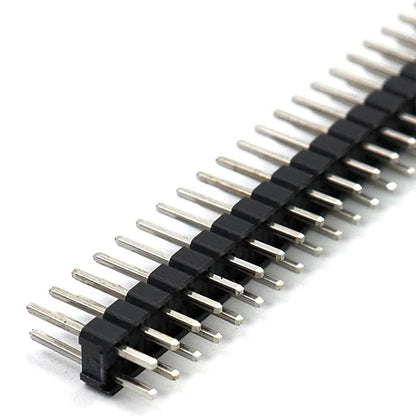 Header Strip Socket 2.54mm Pitch Header Connectors, Easy to install Black 2*40P Male Header Pins PCB board