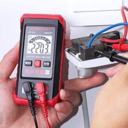 HT123 Smart Mini Digital Multimeter 600V Auto Range Multimeter AC DC Voltage Resistance Continuity Tester with Backlight NCV Non-contact Multimeter