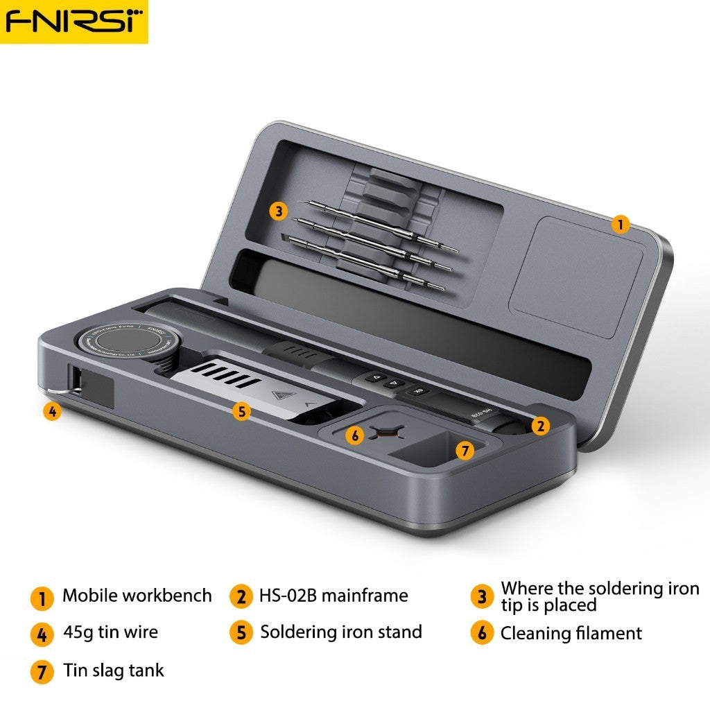 FNIRSI Smart Soldering iron HS-02A/B Mobile Workbench Storage box Soldering iron set 25X10CM from Manila