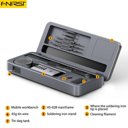 FNIRSI Smart Soldering iron HS-02A/B Mobile Workbench Storage box Soldering iron set 25X10CM from Manila