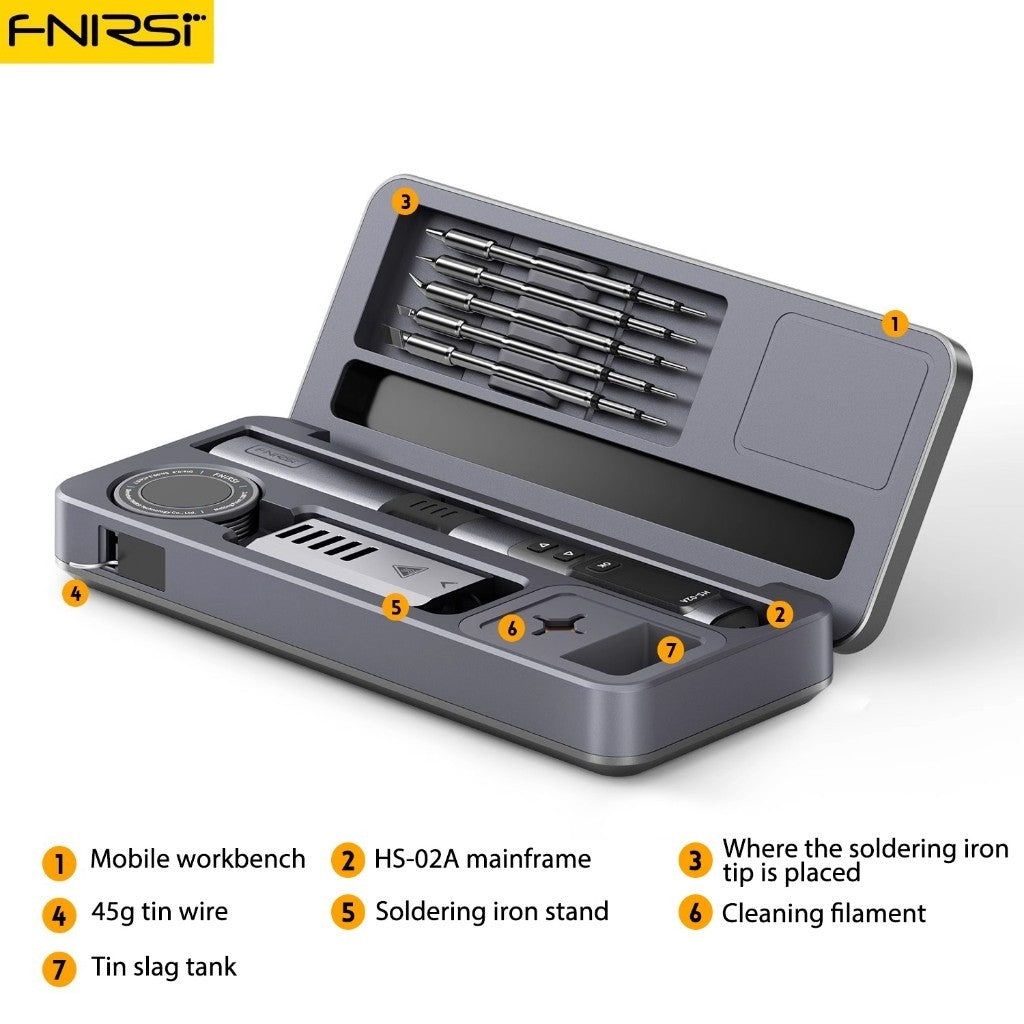 FNIRSI Smart Soldering iron HS-02A/B Mobile Workbench Storage box Soldering iron set 25X10CM from Manila