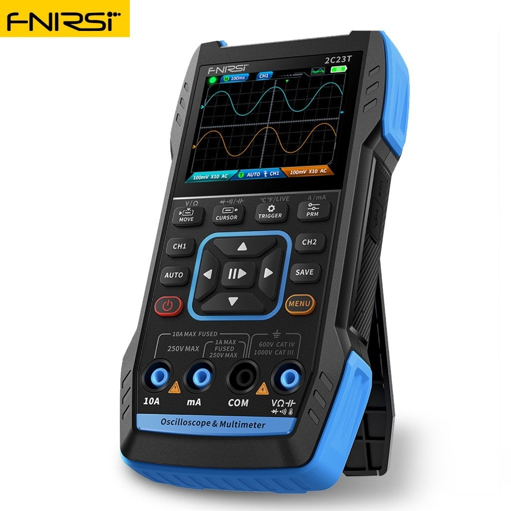 Fnirsi 2C23T Handheld Digital Oscilloscope Multimeter+Function Signal Generator 2023 Latest 3IN1 Dual Channel 10MHZ * 2 50MS/s 30X17CM