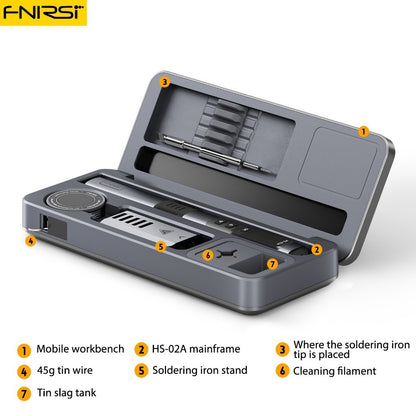 FNIRSI Smart Soldering iron HS-02A/B Mobile Workbench Storage box Soldering iron set 25X10CM from Manila