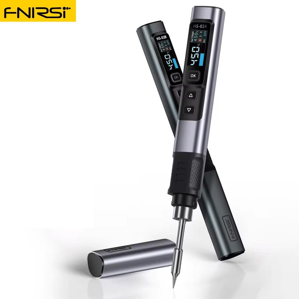 Fnirsi HS-02 Adjustable Temperature Soldering Iron DC 20V 100-450℃Solder Rework Station PD 100W Portable Repair Tool 18X2CM