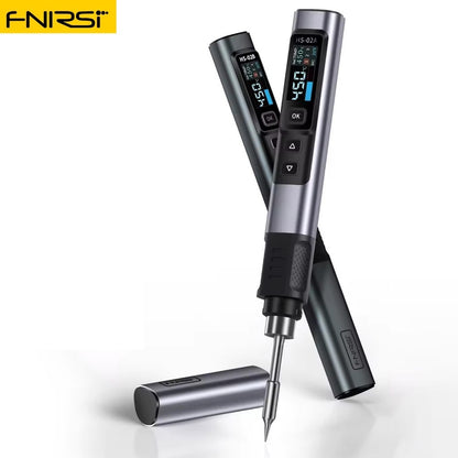 Fnirsi HS-02 Adjustable Temperature Soldering Iron DC 20V 100-450℃Solder Rework Station PD 100W Portable Repair Tool 18X2CM