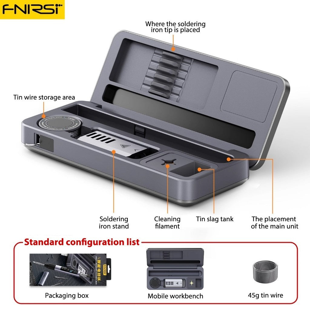FNIRSI Smart Soldering iron HS-02A/B Mobile Workbench Storage box Soldering iron set 25X10CM from Manila