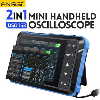 FNIRSI DSO153 Digital Portable Oscilloscope Signal Generator 2in1 1MHz Bandwidth 5MSa/s Sampling Rate Electronics Repair Tools 15X9CM