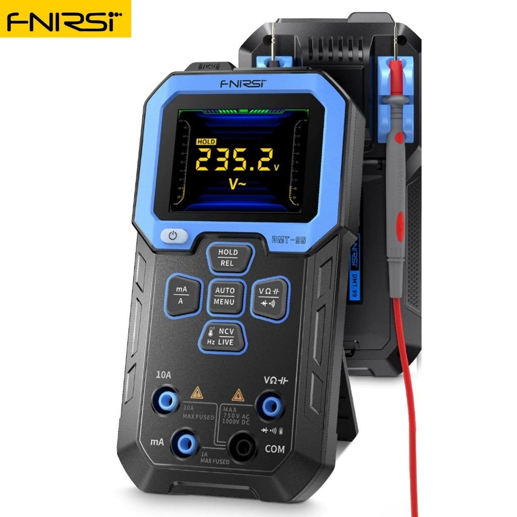 FNIRSI DMT-99 Digital Multimeter 9999 Counts Smart Professional Tester 1000V 10A True RMS Auto Range AC DC Ohm Hz Capacitance  21X12CM