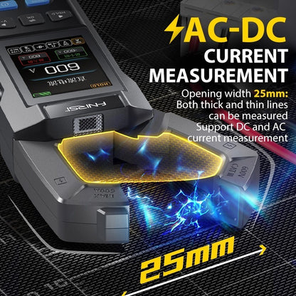 FNIRSI DMC-100 DC AC Current Clamp Meter 10000 Counts Digital Multimeter 600A Amperimetric Clamp Tester NCV Electrician Tools 22X11CM