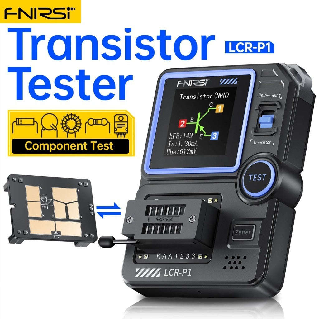 FNIRSI LCR-P1 Transistor Tester Diode Triode Capacitance Resistance Meter LCR ESR Meter NPN PNP MOSFET IR Multifunction Tester 9X7 CM