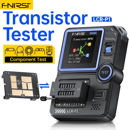 FNIRSI LCR-P1 Transistor Tester Diode Triode Capacitance Resistance Meter LCR ESR Meter NPN PNP MOSFET IR Multifunction Tester 9X7 CM