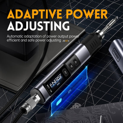 Fnirsi HS-02 Adjustable Temperature Soldering Iron DC 20V 100-450℃Solder Rework Station PD 100W Portable Repair Tool 18X2CM