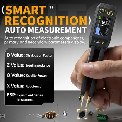 FNIRSI LCR-ST1 Mini Smart Tweezer LCR SMD ESR Tester Resistance Capacitance Inductance Continuity Diode Test Measurement Tools 15X3 CM