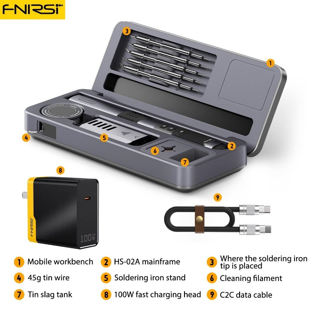 FNIRSI Smart Soldering iron HS-02A/B Mobile Workbench Storage box Soldering iron set 25X10CM from Manila