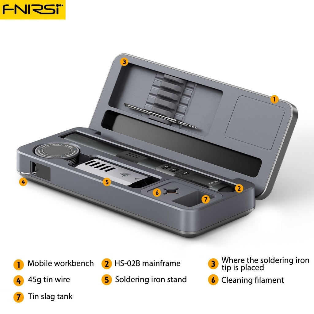 FNIRSI Smart Soldering iron HS-02A/B Mobile Workbench Storage box Soldering iron set 25X10CM from Manila