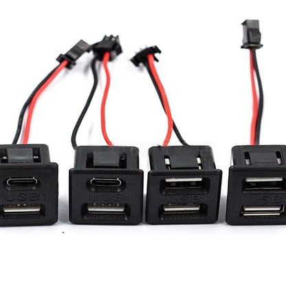 1pcs Double Layer Usb Female Base Type-C Socket and Female Usb Lamp Charging Socket Power Socket With Cable Connector