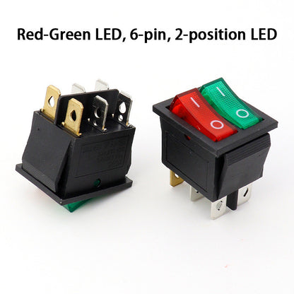 Fulabs KCD8 6PIN 16A 250V 20A 125V Double Light Switch Rocker Switch Waterproof ON-OFF KCD6 Boat Power Switch