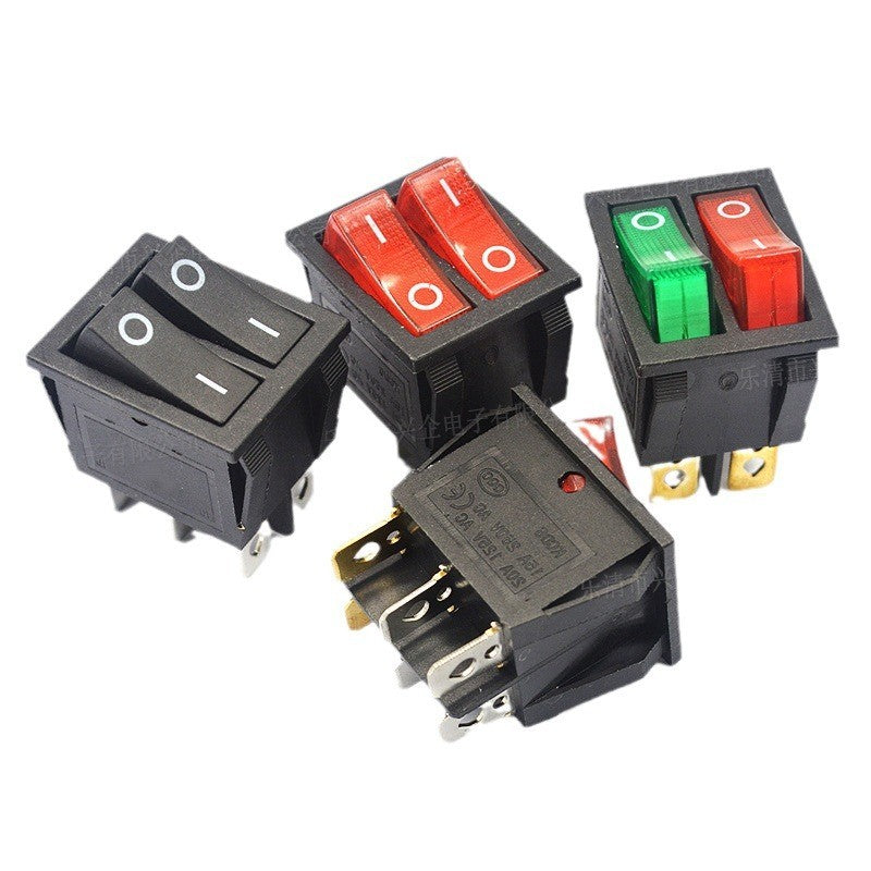 Fulabs KCD8 6PIN 16A 250V 20A 125V Double Light Switch Rocker Switch Waterproof ON-OFF KCD6 Boat Power Switch