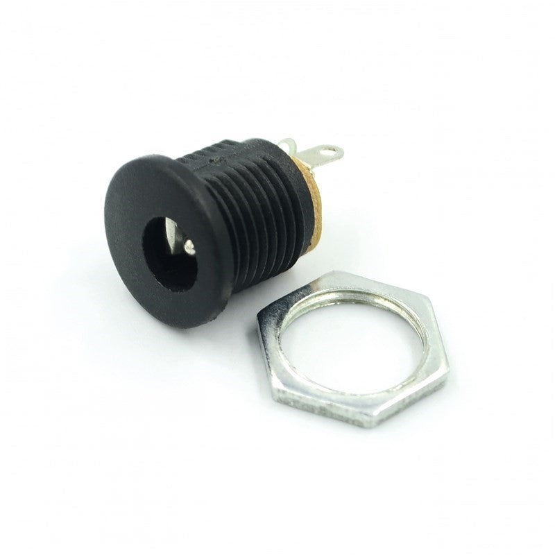 DC-022 5.5x2.1mm DC Power Socket Plug Jack DC Connectors Round Hole Screw Nut Interface Panel Mounting DC022 5.5-2.1