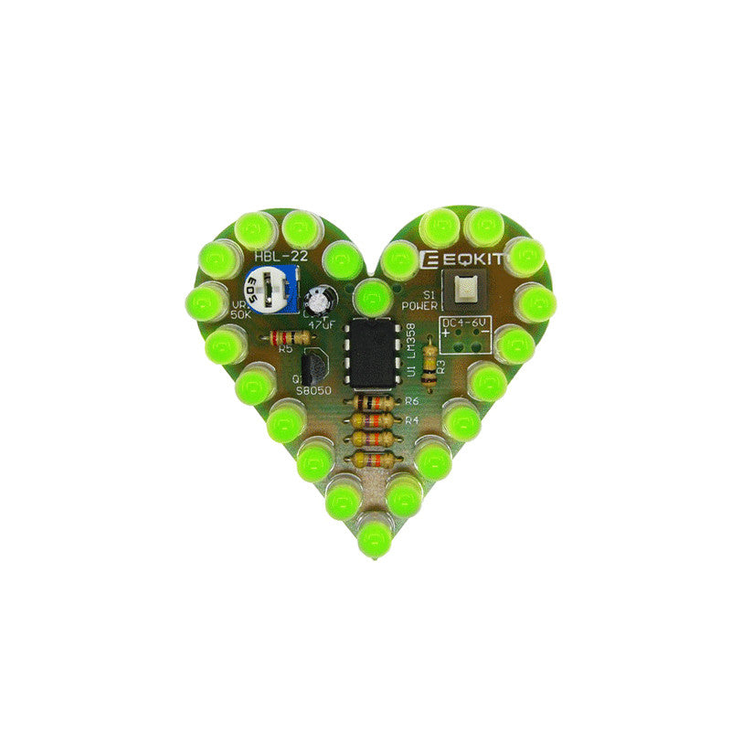 1pcs DIY Kit Heart Shape Breathing Lamp Kit DC 4 V-6 V Breathing LED Suite Red White Blue Green DIY Electronic Production for Learning