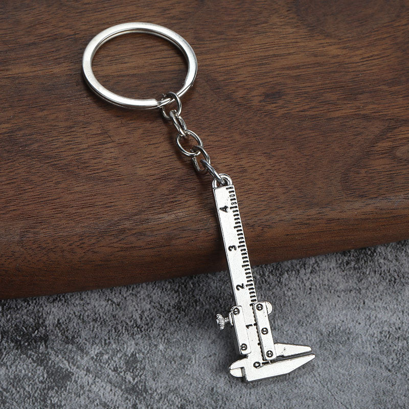 Caliper with Chain Keychain and 1mm Accuracy for Measurement Portable Mini Zinc Alloy Vernier