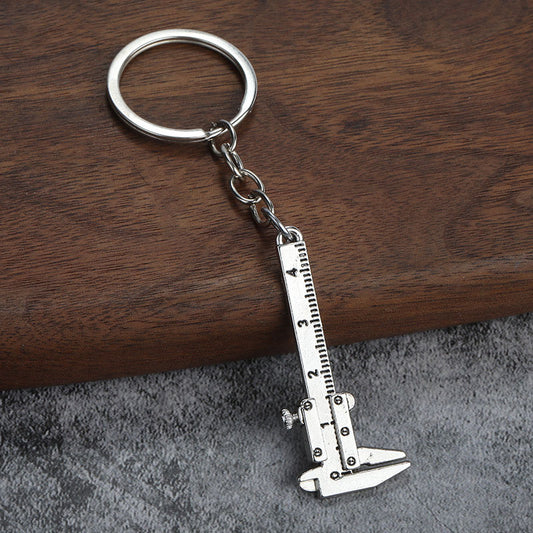 Caliper with Chain Keychain and 1mm Accuracy for Measurement Portable Mini Zinc Alloy Vernier