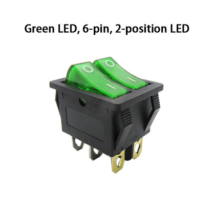 Fulabs KCD8 6PIN 16A 250V 20A 125V Double Light Switch Rocker Switch Waterproof ON-OFF KCD6 Boat Power Switch