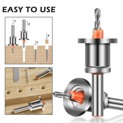 1pcs Adjustable Countersunk Drill Countersink Drill Bit Shank Adjustable Carpentry Reamer Chamfer Screws Hole Tool Woodworking