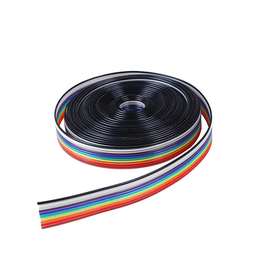 1pcs 5 meter ribbon cable 10 WAY Flat Color Rainbow Ribbon Cable wire Rainbow Cable 10P ribbon cable 1.27MM pi