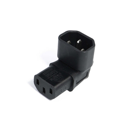 1pcs Right Angled M/F IEC 320 Adapter C14 to C13 AC 3 pins