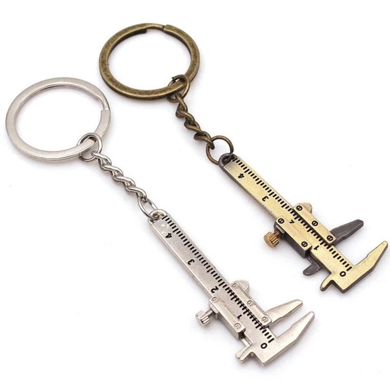 Caliper with Chain Keychain and 1mm Accuracy for Measurement Portable Mini Zinc Alloy Vernier