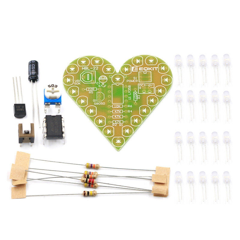 1pcs DIY Kit Heart Shape Breathing Lamp Kit DC 4 V-6 V Breathing LED Suite Red White Blue Green DIY Electronic Production for Learning