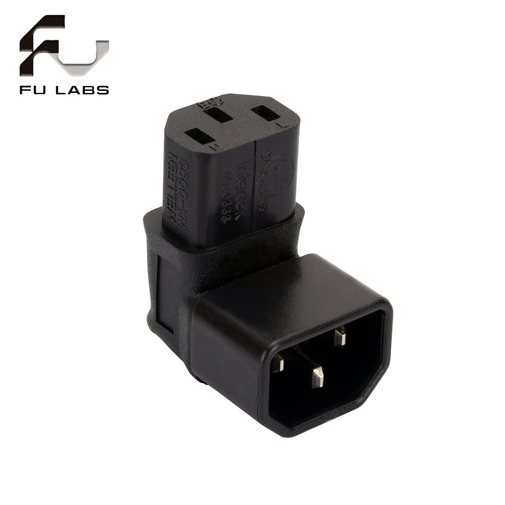 1pcs Right Angled M/F IEC 320 Adapter C14 to C13 AC 3 pins