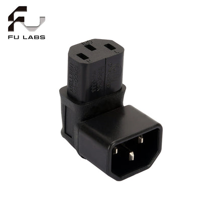 1pcs Right Angled M/F IEC 320 Adapter C14 to C13 AC 3 pins