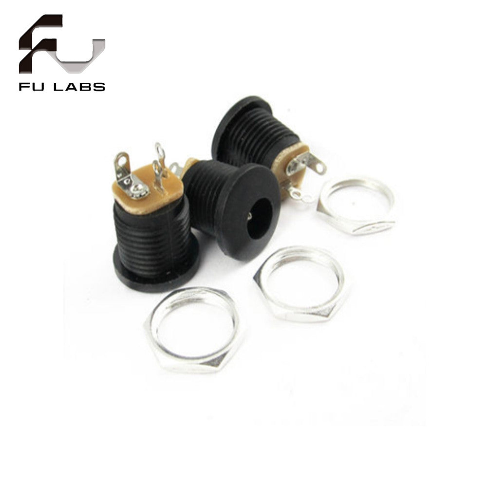 DC-022 5.5x2.1mm DC Power Socket Plug Jack DC Connectors Round Hole Screw Nut Interface Panel Mounting DC022 5.5-2.1