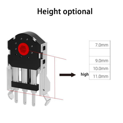 2pcs Rotary Mouse Scroll Wheel Encoder with 1.74 mm hole mark,20-40g force for PC Mouse 7mm 9mm 10mm 11mm