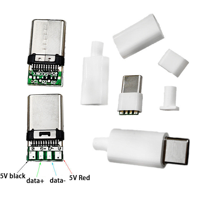 Fulabs 5pcs TYPE-C USB Plug Male connector With PCB 24pin welding Data line interface DIY data cable accessories