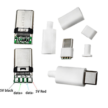 Fulabs 5pcs TYPE-C USB Plug Male connector With PCB 24pin welding Data line interface DIY data cable accessories