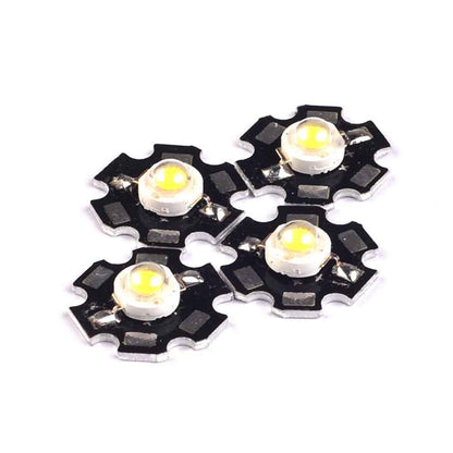 Fulabs 10pcs 1W 3W 5W High Power LED Beads Full Spectrum Pure White With 20mm Black Star PCB Heat sink Aluminum Substrate DIY lights
