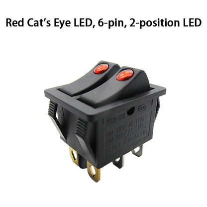 Fulabs KCD8 6PIN 16A 250V 20A 125V Double Light Switch Rocker Switch Waterproof ON-OFF KCD6 Boat Power Switch