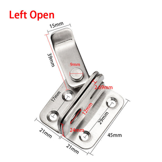 Cabinet Left Lock Hasp Latches Stainless Steel Sliding Door Lock Home Door Security