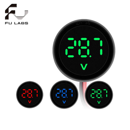1pcs DC5-100V Digital Voltmeter LED Digital Display Circular Voltmeter Car Voltage Current Meter Volt Detector Tester Monitor Panel