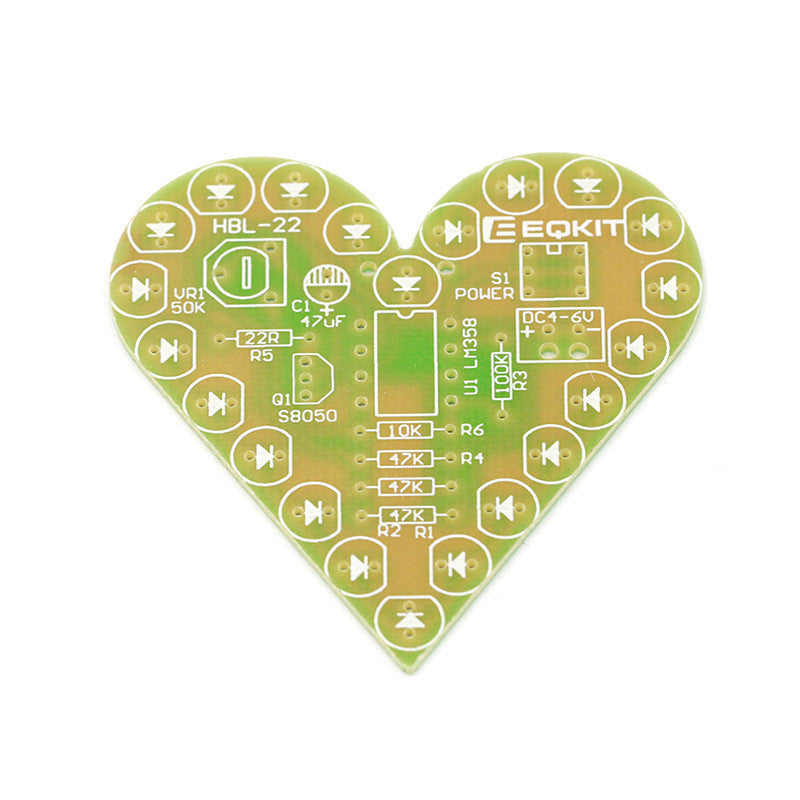 1pcs DIY Kit Heart Shape Breathing Lamp Kit DC 4 V-6 V Breathing LED Suite Red White Blue Green DIY Electronic Production for Learning