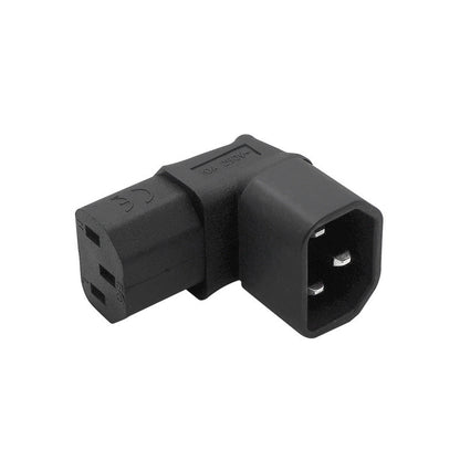 1pcs Right Angled M/F IEC 320 Adapter C14 to C13 AC 3 pins