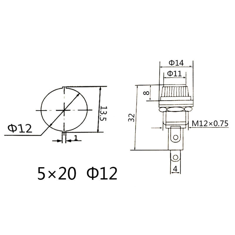 Glass Fuse Holder 5x20 6x30 InsuranceTube Socket Fuse Holder For Insurance Panel Mount Fuse Holder